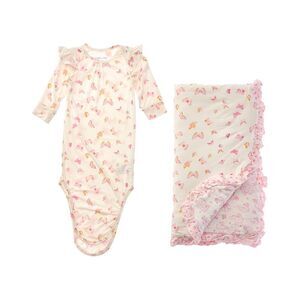 Shabby Chic  2Pc Gown & Blanket Set, White